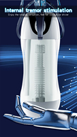 Automatischer Masturbator für Männer mit Vibration und Saugfunktion, Echte Frauengesang-Funktionen, ABS+TPE-Material, 100% Wasserdicht, Weißes Erwachsenenspielzeug