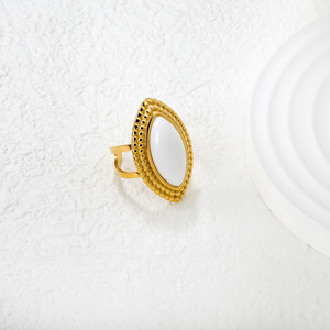 แหวนแฟชั่นทรงมาร์คีส์ ชุบทอง 18k ประดับอาเกต เครื่องประดับสำหรับงานปาร์ตี้ของผู้หญิง - Product Image 2