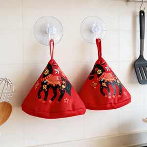 Tapa Triangular con Estampado de Caballo Rojo para Olla, Cacerola de Hierro Fundido, Protector de Asa Aislado, Accesorio de Cocina - Product Image 3