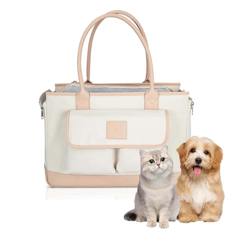 Airline Aprovado Respirável Pet Carrier Bag Dobrável Soft Sided Travel Puppy Carrier Bag com Alça de Ombro Ajustável
