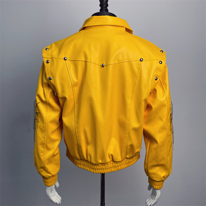Blouson <span class=keywords><strong>de</strong></span> moto unisexe en cuir PU, col à revers, broderie 3D, doublure respirante, résistant au <span class=keywords><strong>vent</strong></span>, équipement <span class=keywords><strong>de</strong></span> sécurité moto - Product Image 3