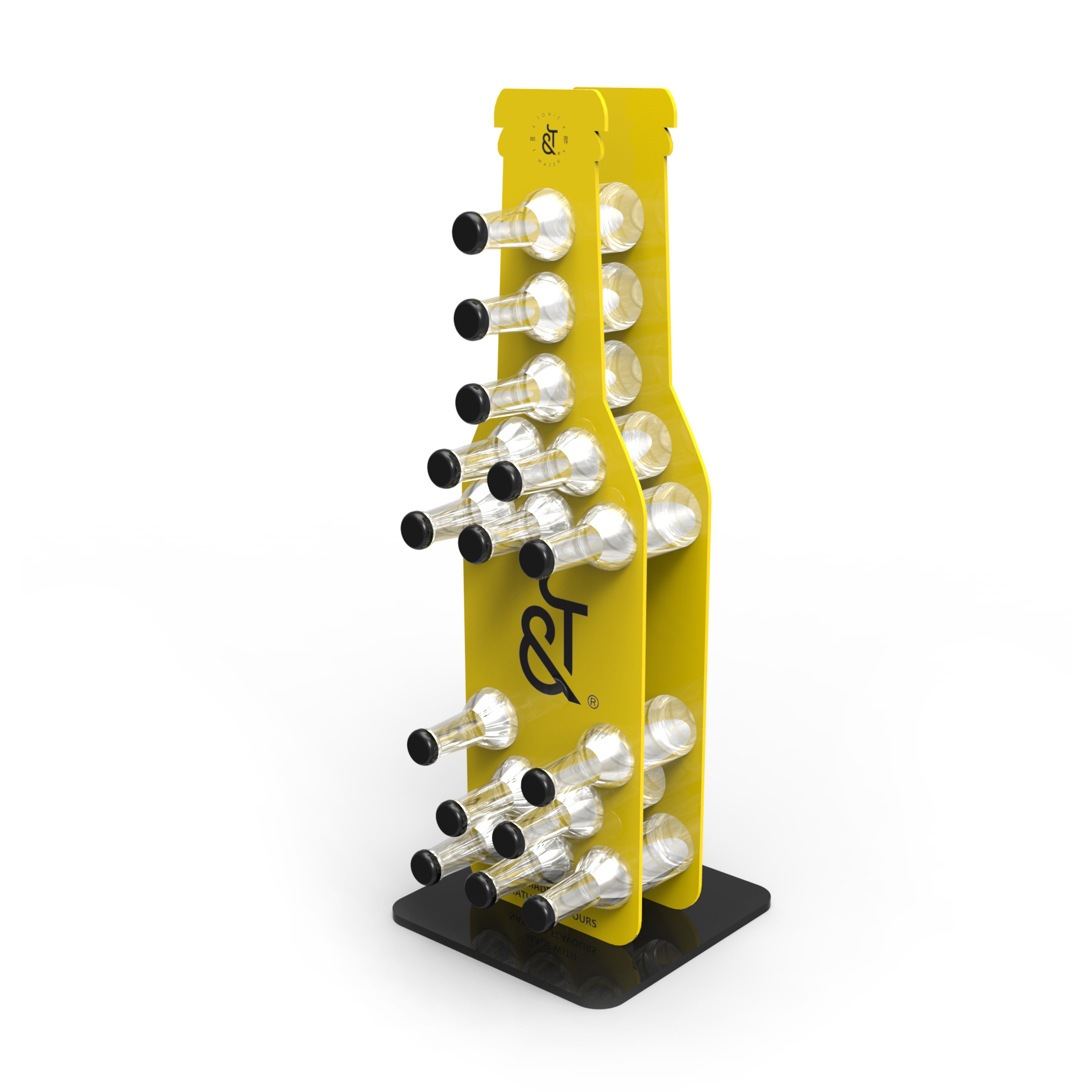 Bottle Shape Acrylic Tonic Water Display Stand — view 2