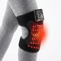 Masseur de genou avec chaleur et thérapie par lumière rouge, masseur de genou chauffant avec batterie 5000 mAh, cadeau idéal pour hommes et femmes