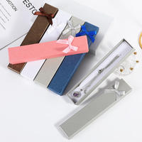 Boîte d'emballage de bijoux EVERWIN avec logo personnalisé, ruban en papier coloré, carton solide, longue chaîne de collier, fermeture à boucle, imprimé
