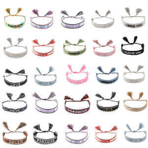 Tessuto Lettera Braccialetto Del Braccialetto Logo Ricamato Fascia di Polso Nappa Braccialetto Per Le Ragazze - Product Image 2