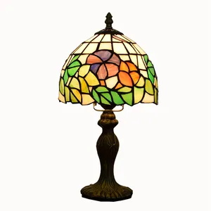 Retro creative Tiffany's stained glass design led reading lamp bedside office living room Restaurant Bar Cafe small table lamp