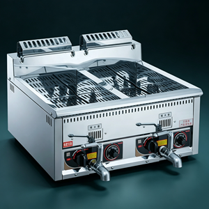 <span class=keywords><strong>Friteuse</strong></span> professionnelle à gaz naturel en acier inoxydable, grande capacité, <span class=keywords><strong>double</strong></span> cuve à 2 paniers, pour restaurants de restauration rapide et hôtels - Product Image 1