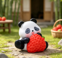Figurine de panda en PVC, accessoire décoratif, petite, avec pousses de bambou, ornement de bureau MYD2026110, à partir de 7 ans, emballage d'origine