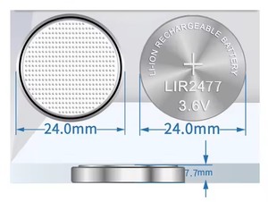 แบตเตอรี่ลิเธียมไอออนแบบชาร์จได้ LIR2477 3.6V 200mAh คุณภาพสูงจากโรงงาน สำหรับเครื่องใช้ไฟฟ้าภายในบ้านและอุปกรณ์อิเล็กทรอนิกส์สำหรับผู้บริโภค - Product Image 5