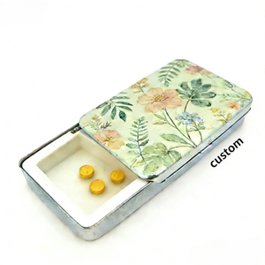 Petite boîte à pilules carrée en acier inoxydable usinée CNC, facile à transporter, impression personnalisée pour cadeaux d'affaires et personnels, OEM - Product Image 2