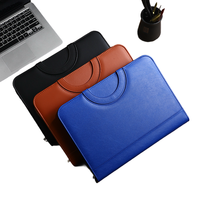 Porte-documents A4 professionnel en cuir de qualité supérieure avec logo personnalisé, organiseur à anneaux, calculatrice et carnet de notes