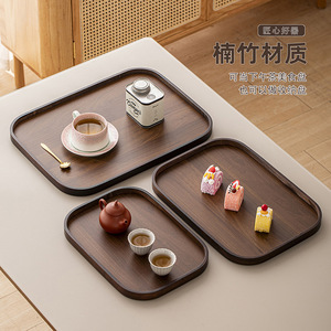 Black Walnut Wood <b>Tea</b> <b>Tray</b> Rectangular Handmade Serving <b>Tray</b> For Home Restaurant Use - Product Image 2