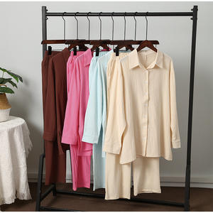 ชุดเสื้อกางเกงสไตล์ยุโรปและอเมริกา10%,เสื้อเชิ้ตแขนยาวปกเสื้อและกางเกงยางยืด2ชิ้นเสื้อผ้าแฟชั่นสำนักงาน S-5XL - Product Image 1