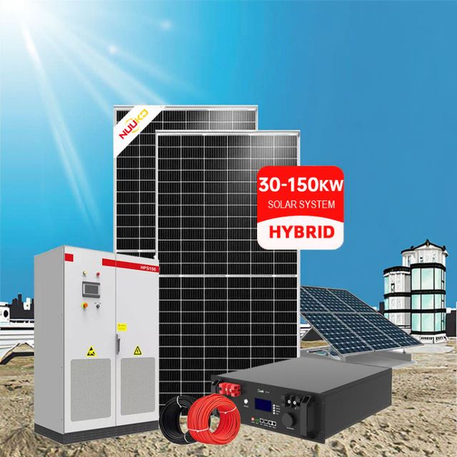 Complete Set 30-150KW Hybrid Solar Energy Storage System with Inverter Battery and Solar Panels