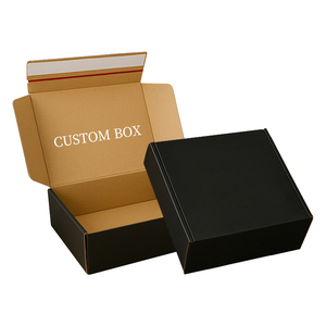 Scatole Regalo Pieghevoli in Carta Kraft Personalizzate per Spedizioni, Scatole Nere di Alta Qualità per Spedizioni Aeree - Product Image 1
