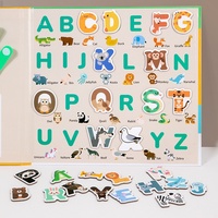 Livre d'activités éducatif en bois certifié EN71 pour enfants de 5 à 7 ans : Apprentissage de l'alphabet, des chiffres et des mathématiques Montessori, jouet sensoriel et silencieux