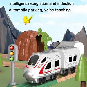 <span class=keywords><strong>Train</strong></span> électrique à induction à assembler soi-même, nouveau modèle 2022, avec rails, scène de ferroviaire, jouets de construction, ensemble de locomotives avec éclairage et son - Product Image 2