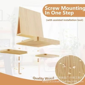 <b>Foldable</b> wooden triangular bookshelf for <b>office</b> <b>desks</b> and home use, with cup holder. - Product Image 4