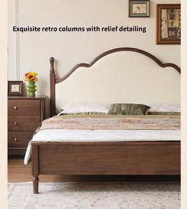 Cama Beliche Moderna Estilo Americano em Madeira Maciça de Nogueira, para Uso Doméstico, Economia de Espaço, Multifuncional, Cama Grande - Product Image 3