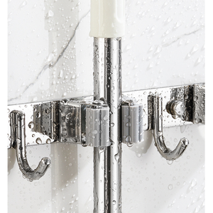 Support mural auto-adhésif pour balai et serpillière, organisateur de <span class=keywords><strong>balais</strong></span>, rangement d'outils, supports muraux, porte-balai, porte-serpillière - Product Image 4