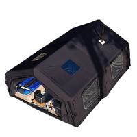 Tente de camping gonflable avec toit à capot, port de câble d'alimentation CA, panneau de porte en maille avec lucarne hexagonale, 13,2 m²