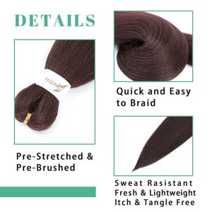 Cheveux synthétiques pour tresses pré-étirées de 26 pouces, brun ombré, YAKI, tresses droites, extensions de cheveux, vente en gros de cheveux - Product Image 4