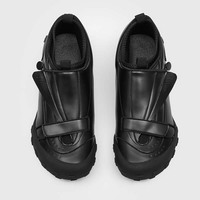 Chaussures de randonnée d'extérieur à fermeture Velcro, en cuir PU imperméable, semelle en caoutchouc antidérapante, baskets de randonnée, chaussures de marche décontractées à la mode