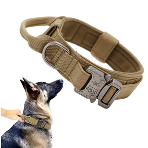 <strong>Tactical</strong> <strong>Dog</strong> <strong>Collar</strong> with Handle Adjustable <strong>Dog</strong> <strong>Collar</strong> with Heavy Duty Metal Buckle Control Handleand for <strong>Dog</strong> Training - Product Image 1