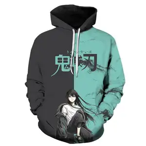 Anime Demon Slayer Hoodies Hommes/Femmes Cartoon Sweatshirt Tops Kamado Nezuko 3D Harajuku Cosplay Costume Pullover