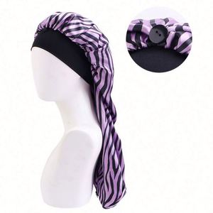 Bonnet long en satin large avec fermeture à bouton-pression, pour tresses longues, pour femme, plage, extérieur, usage quotidien, toutes saisons - Product Image 5