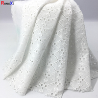 OEM Chine Vente en gros RXF0570 Tissu à broder à oeillet rectangle Tissu à coudre 100% coton pour vêtements d'enfants