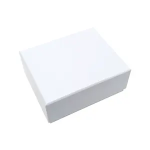 Caja de cartón rígida personalizada, sin logotipo, color blanco, para regalo, superior e inferior, 2 piezas