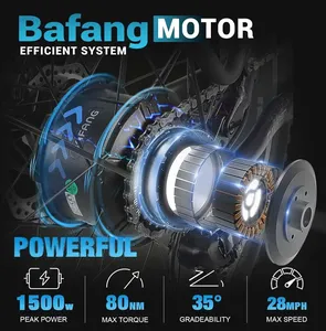 <span class=keywords><strong>Bicicleta</strong></span> Eléctrica para Adultos EU <span class=keywords><strong>Cyrusher</strong></span> Ranger 2.0, Motor Trasero sin Escobillas de 250W, Todoterreno, Batería de 52V 20Ah, Neumático Grueso de 26 Pulgadas - Product Image 5