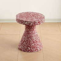 Table basse ronde de luxe en plastique granulé PE, style lecture contemporain, colorée, durable, pour salon, OEM ODM