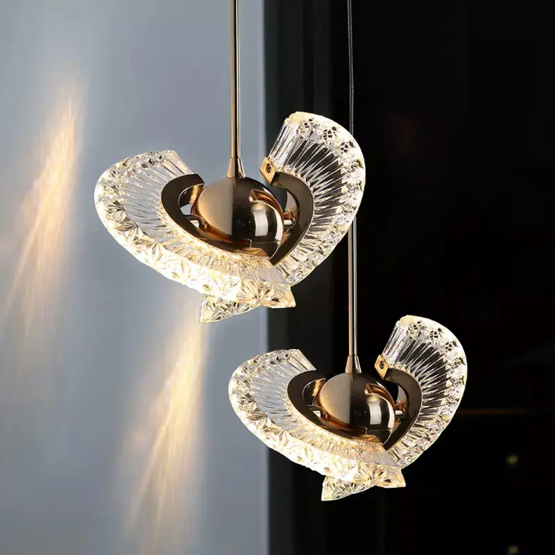 Modern Luxury Designer Decorative Led Ceiling Chandelier Lamp Hanging Crystal Pendant Light For Kitchen