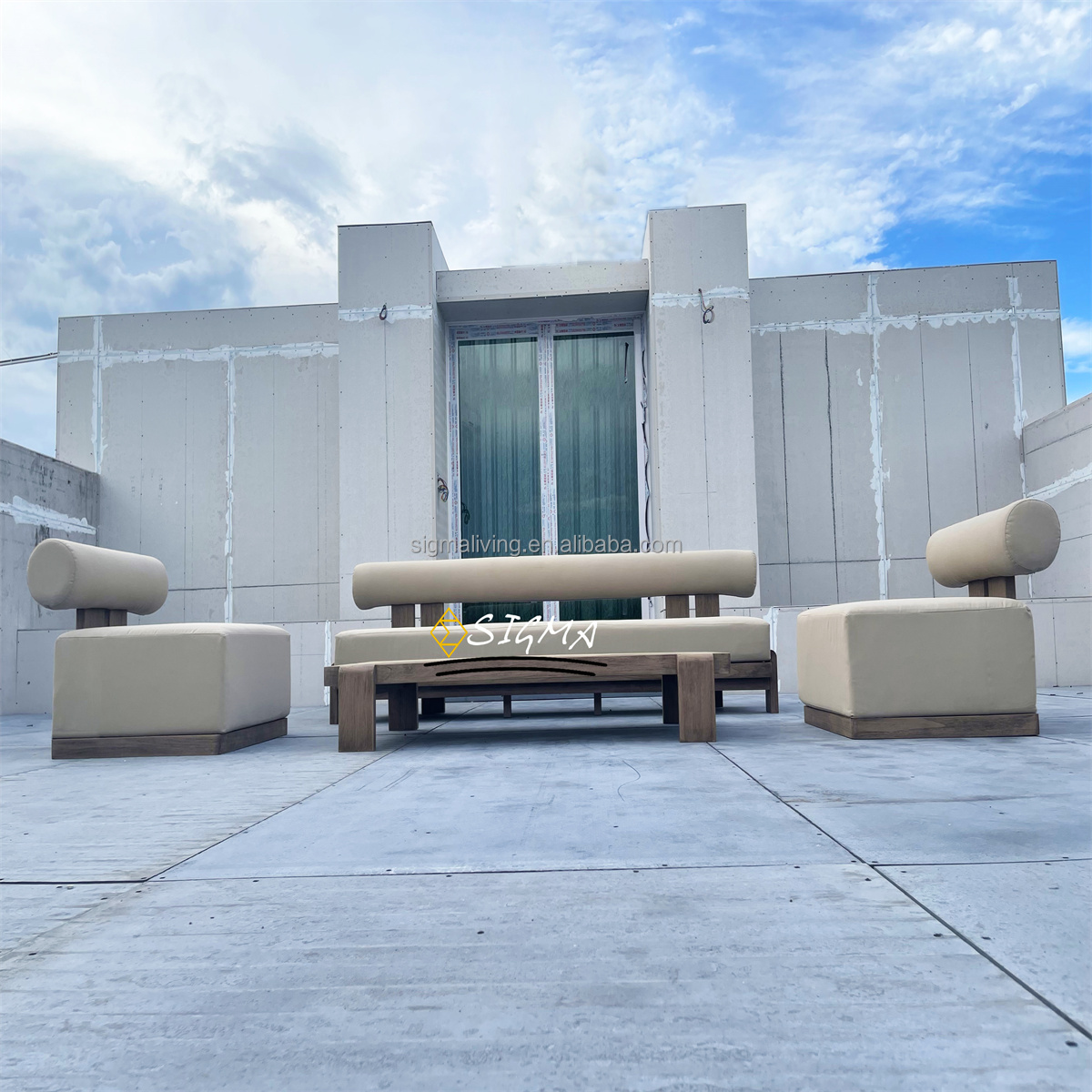 New Design Upholstery Patio Sofas Luxury Teak Sofa Set Patio Furniture Set Garden Sofa Sets Outdoor Furniture