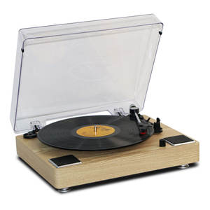 Tourne-disque <span class=keywords><strong>vinyle</strong></span> LP avec haut-parleurs intégrés, entraînement par courroie à 3 vitesses, entrée AUX, RCA, vente en gros d'usine, <span class=keywords><strong>pas</strong></span> <span class=keywords><strong>cher</strong></span> - Product Image 1