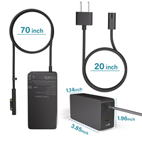 Chargeur mural pour ordinateur portable 65W pour Microsoft Pro Surface 3/4/5/6/7 Surface Chargeur pour ordinateur portable compatible avec 44W & 36W