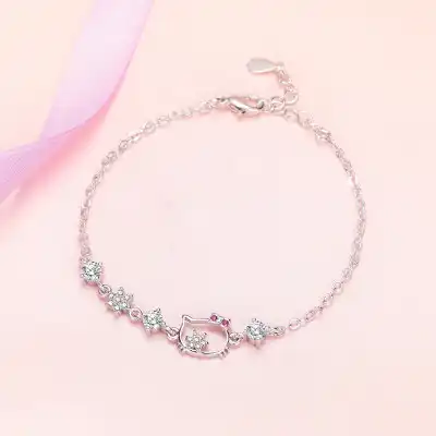 Lovely Cute Silver Hello Kitty Bracelet Hand Chain for Sale in Riverside,  CA - OfferUp