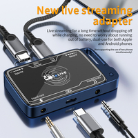 Convertisseur stéréo en direct, convertisseur de carte son, convertisseur de streaming en direct pour Apple Android, adaptateur de diffusion en direct 2 en 1 Type-C