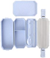 Boîte à lunch bento réutilisable à deux étages, étanche, sans BPA, pour enfants et adultes