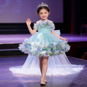 Abito da principessa senza maniche a tinta unita di alta gamma per bambine, nuovo modello 2026, stile Mori, per compleanno, presentazioni di pianoforte e spettacoli per bambini - Product Image 6