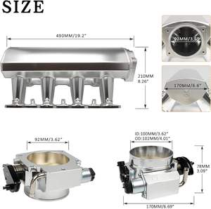 Htostar Corrida LS Admissão Manifold para OLIVER Montagem Novo Alumínio (92mm) Compatível LS1/LS2/LS6 Motores Lexus para OE - Product Image 6