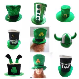 Chapeaux haut de gamme personnalisés de la Saint-<span class=keywords><strong>Patrick</strong></span> chapeaux de fête en trèfle irlandais chapeaux de Festival de lutin pour adultes Cosplay faveurs de fête irlandaises - Product Image 6