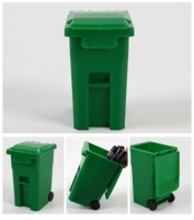 Seau de rangement en plastique personnalisé en gros, à roulettes, multicolores, pour usage de bureau, petite poubelle avec couvercle et roulettes