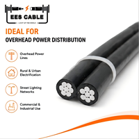 Cable de Aluminio Estándar IEC60502 ABC de 1*16+1*25mm2, Cable de Servicio XLPE de 2 Núcleos Fase-Neutro Sin Iluminación EESCABLE