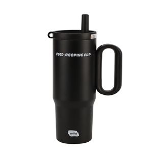 Car <b>Travel</b> Macaron <b>Handle</b> Stainless Steel Tumbler 24oz 720ml Double Wall Insulated Leak-Proof <b>Mug</b> Lid Straw Anti-Slip ODM Custom - Product Image 2