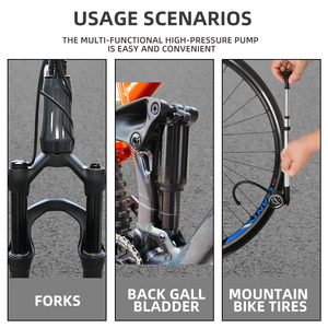 <span class=keywords><strong>Pompe</strong></span> à <span class=keywords><strong>air</strong></span> FAST BEE 300psi pour vélo de montagne, haute pression, avec manomètre pour fourche et amortisseur arrière - Product Image 6