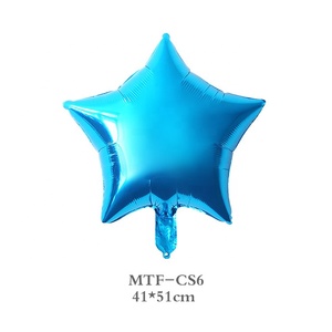 Ballons étoile à cinq bouts, 18 pouces, pièces, MTF, couleur bleu, en papier aluminium, <span class=keywords><strong>guirlande</strong></span> bleue, vente en gros - Product Image 1
