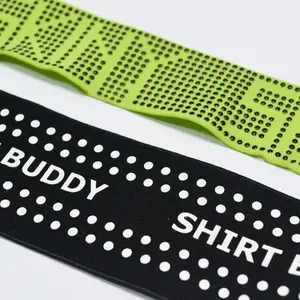 Cinturón de banda elástica antideslizante recubierto con pinza de silicona con letras impresas personalizadas de alta elasticidad con silicona para pulsera